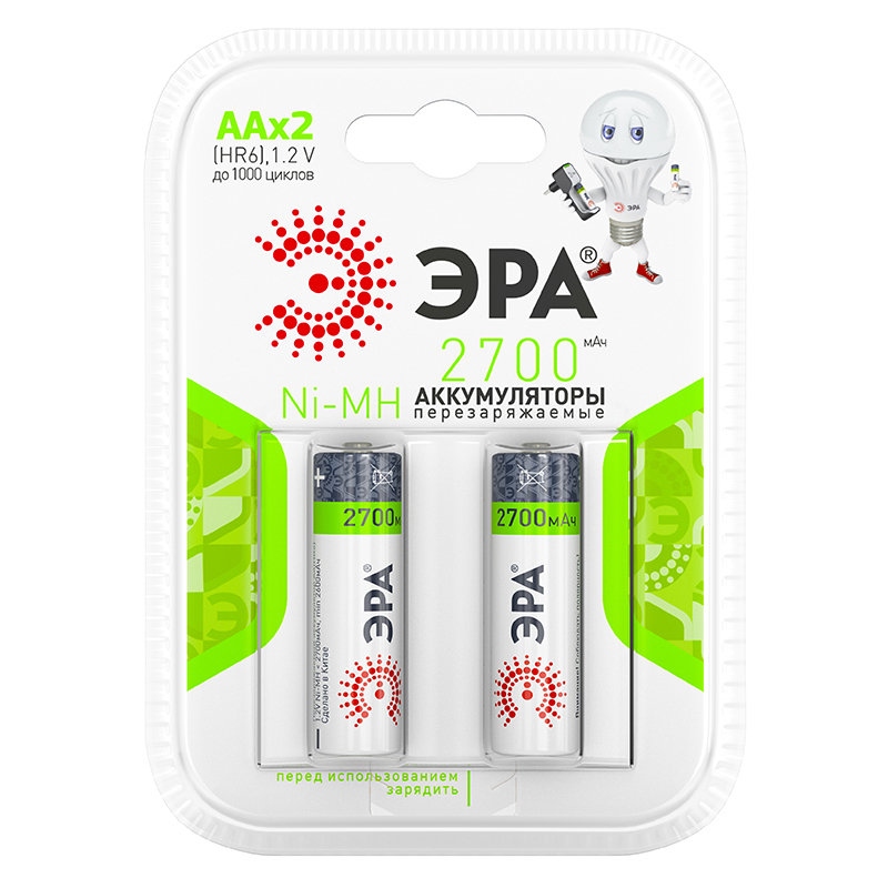 Аккумулятор АА/ ЭРА  2700 Ni-MH,блистер 2 шт./8
