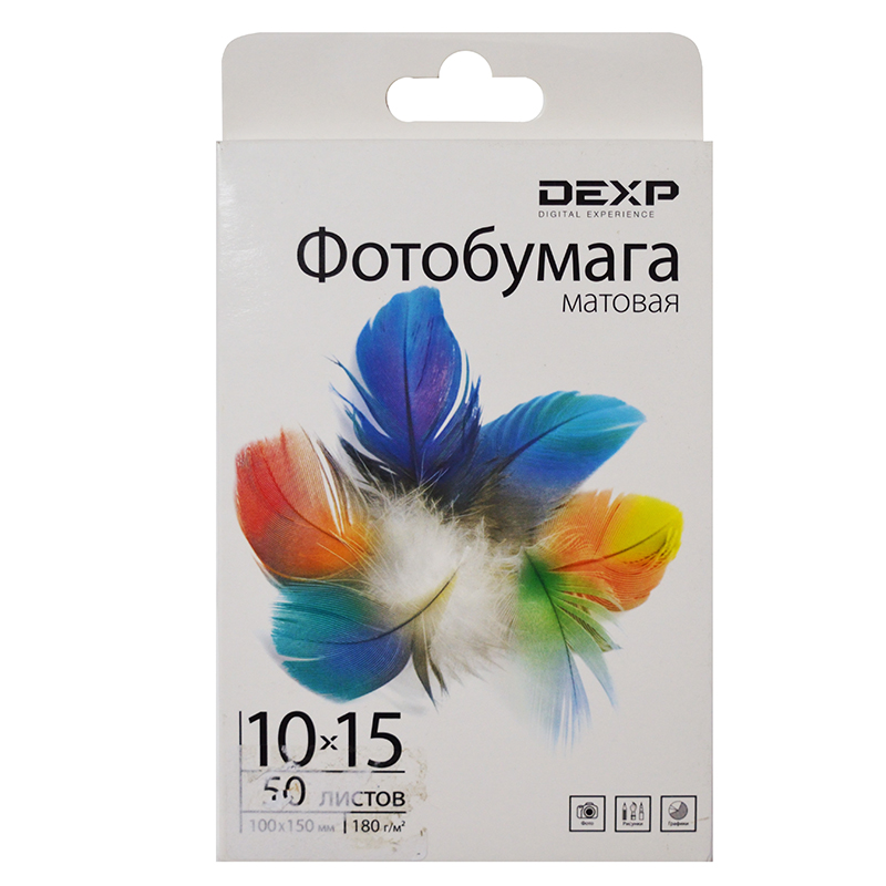 Бумага DEXP 10х15 1стор. Matt 180г.  50л.