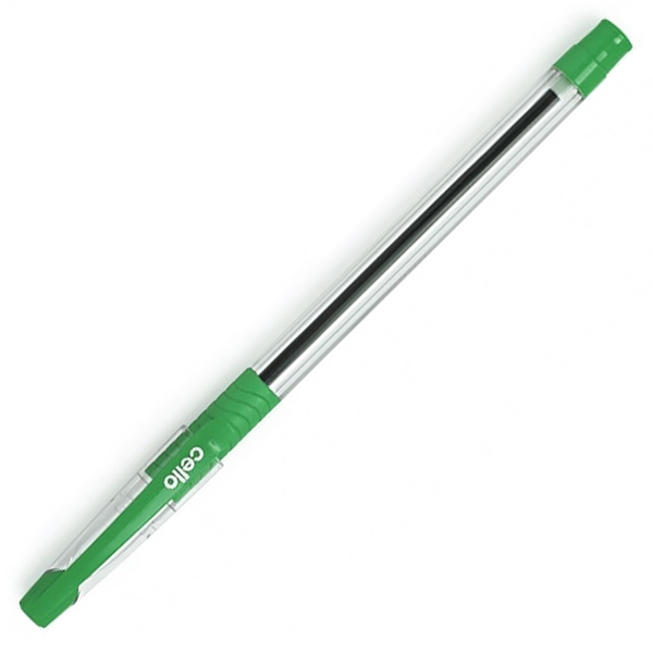 Ручка ш. зел. 0,7мм Cello Slimo Grip, грип, игловид.наконеч./50