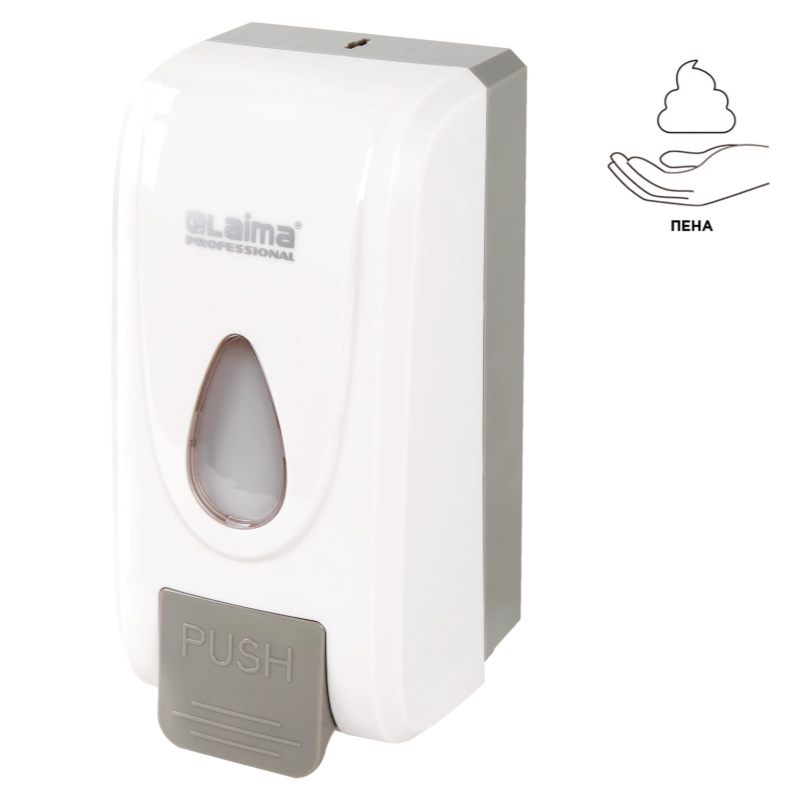 Дозатор для жидкого мыла, LAIMA Professional Economy, наливной, белый, ABS-пласти, 1,0 л