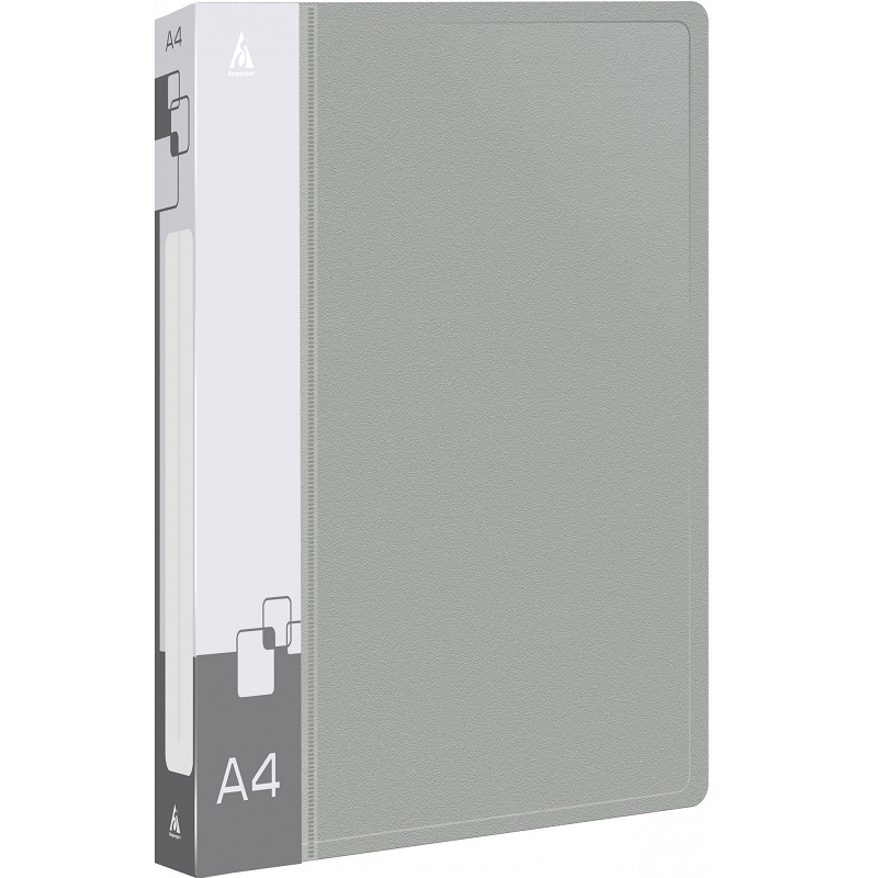 Папка 2 кольца 27мм. "Бюрократ", серая/20