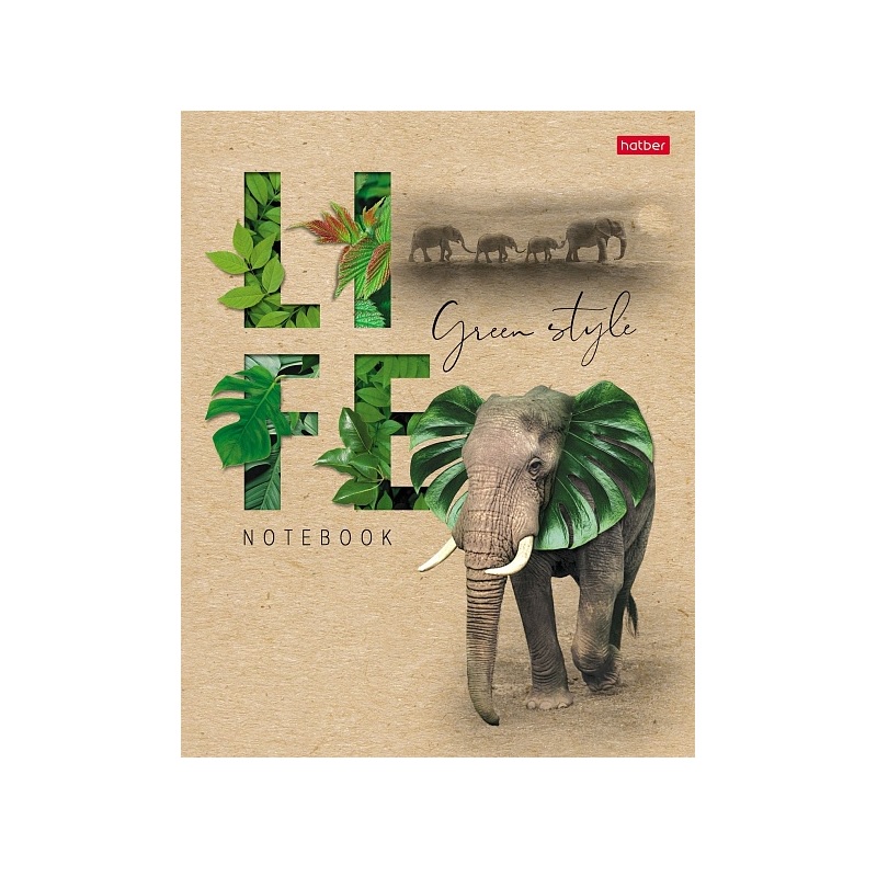 Тетрадь  А5  96л. кл. скоба "Хатбер" Green Life, Крафт