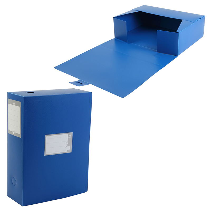 Короб архивный "Бюрократ" 100мм., пластик, синий — Абсолют