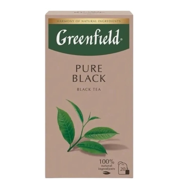 Чай  20 пак. Гринфилд Pure Black пирам. 2,0г, черный/8