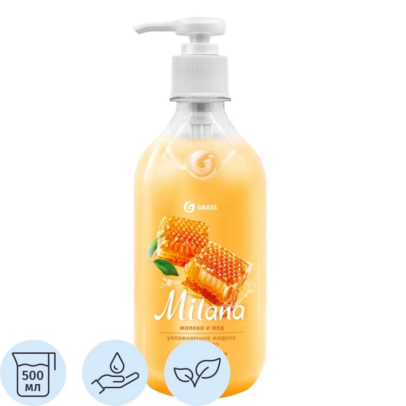 Крем-мыло  500мл. "CRASS MILANA" Молоко и мед, дозатор