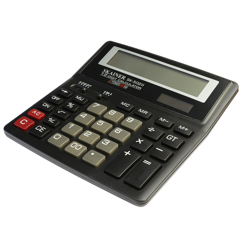 Калькулятор "SKAINER SK-502", 12 разр., черный — Абсолют