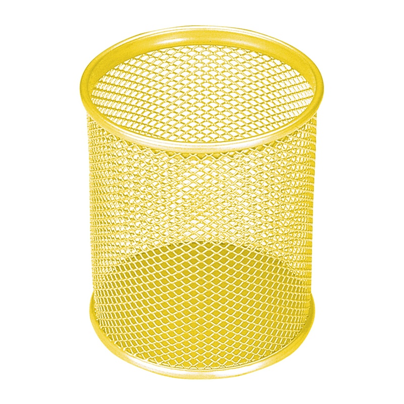 Органайзер-стакан, 1 отдел, металлическая сетка, желтый — Абсолют