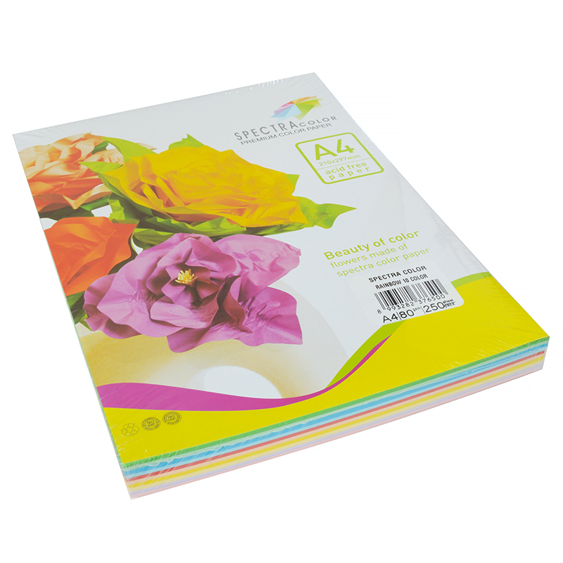 Набор цветной бумаги APP, 10 цветов по 25 листов, неон — Абсолют