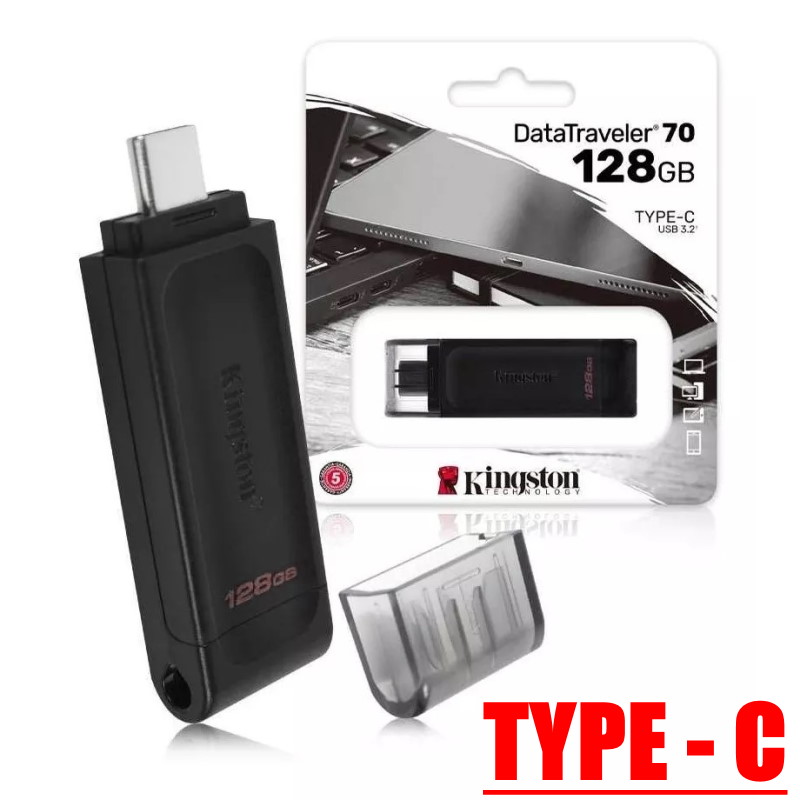 Память USB TYPE-C 3.2 "KINGSTON Data Traveler" 128ГБ, черный — Абсолют