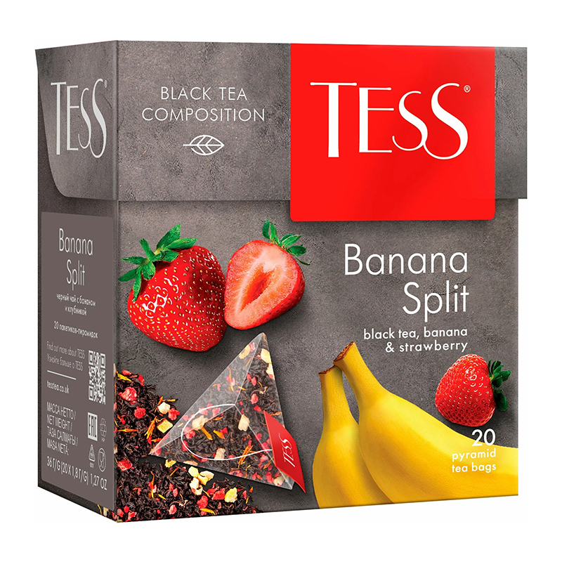 Чай Tess "Banana split" 20 пирамидок, черный — Абсолют