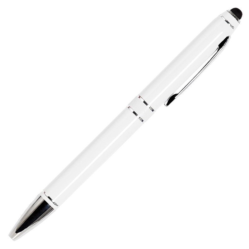 Ручка шариковая Portobello "iP2", корпус белый, хром, синяя — Абсолют