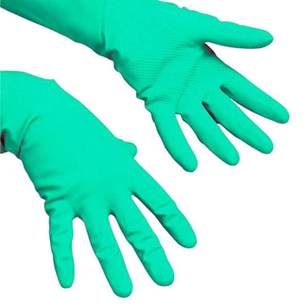 Перчатки резиновые VILEDA, многоцелевые, размер M, зеленые — Абсолют