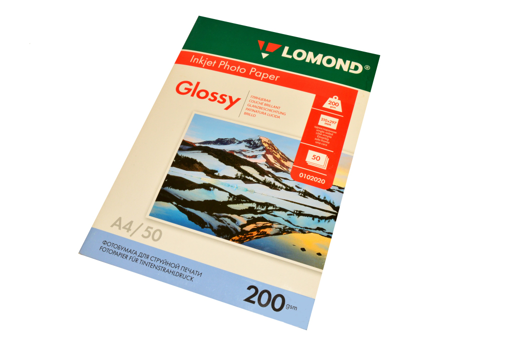 Бумага Lomond А4 1стор. глянц.200г. (50л.) Бумага Lomond А4 1стор. глянц.200г. (50л.)