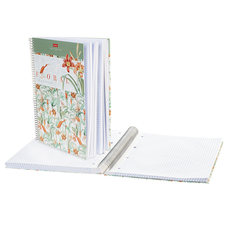 Тетрадь  А4 160л. кл. спир.тверд.обл."Хатбер"Floral collection, перф