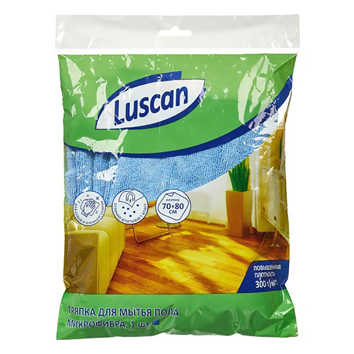 Тряпка для пола микрофибра 70*80 см Luscan, синяя Тряпка для пола микрофибра 70*80 см Luscan, синяя