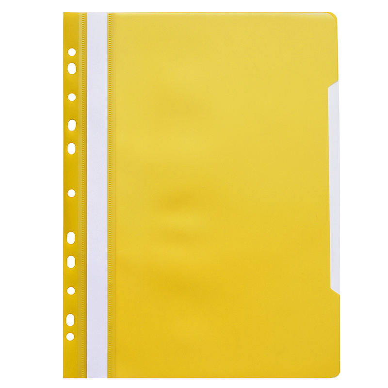 Папка-скоросшиватель с перфорацией, желтая, прозрачная — Абсолют