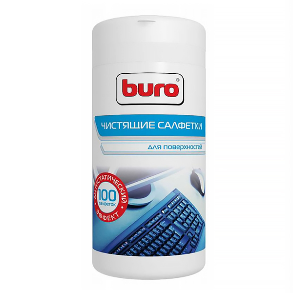Салфетки влажные в тубе "BURO" универсальные (100 шт) — Абсолют