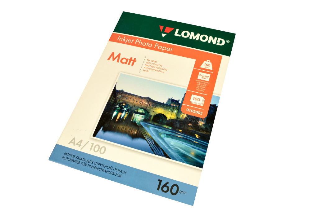 Фотобумага "Lomond" А4, матовая, 160 г/м2, 100 листов — Абсолют