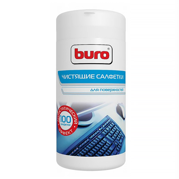 Салфетки вл. д/поверхностей туба Buro BU-Asurface 100 шт./