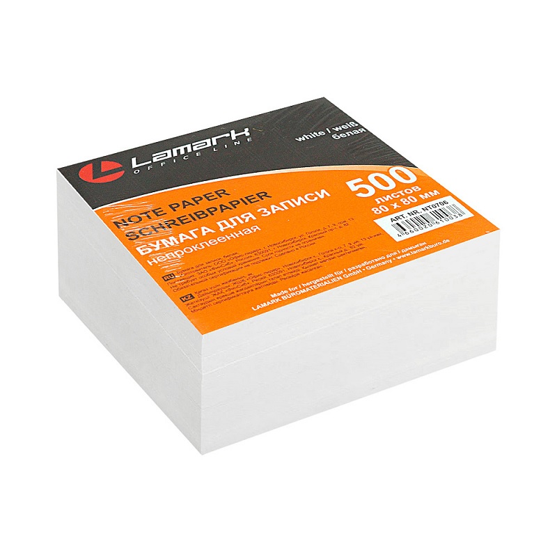Блок д/з запас. бел. 80*80*80 в термоуп. 500л. LAMARK