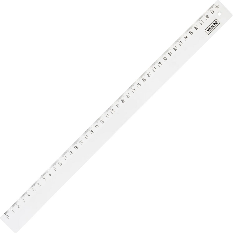 Линейка 40 см пласт. Attache, прозрач./20