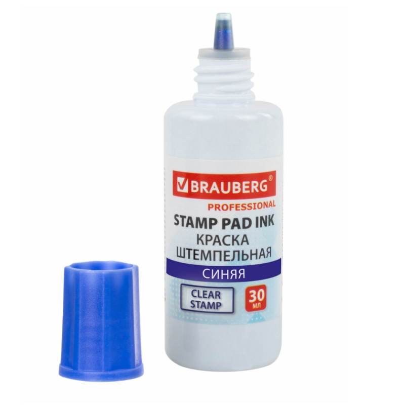 КРАСКА  д/шт.под. 30гр. Brauberg Professional, син./12