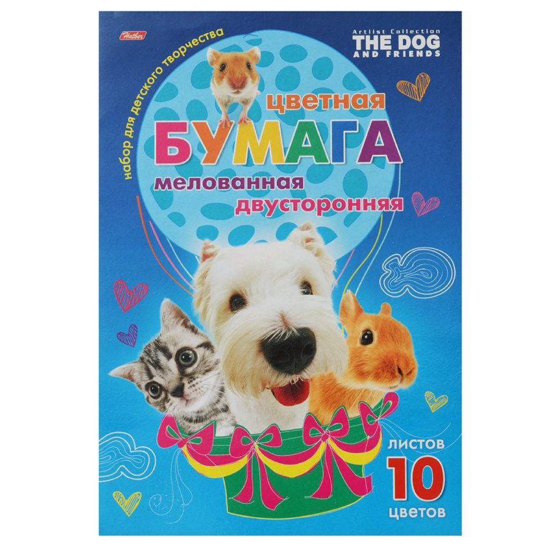 БУМАГА ЦВЕТ А4 мелов. двухст. 10л. 10цв. "Хатбер"The Frends" БУМАГА ЦВЕТ А4 мелов. двухст. 10л. 10цв. "Хатбер"The Frends"