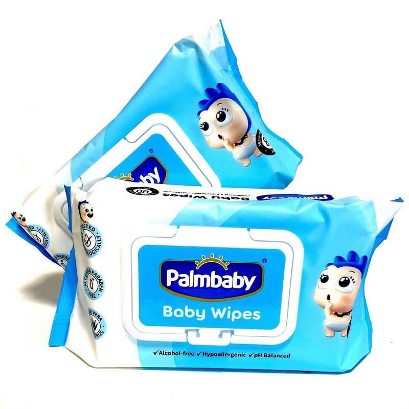 Салфетки влажные Palmbaby  80шт. детские с экстр. алоэ , клапан/24