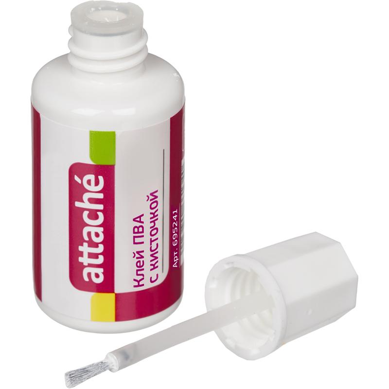 Клей ПВА 20 гр. с кисточкой Attache
