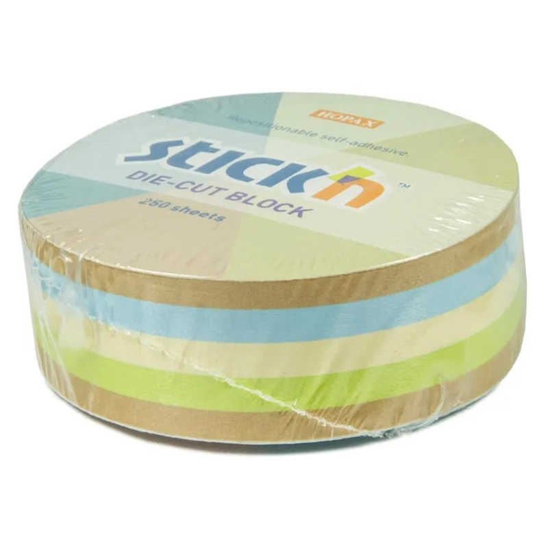Клейкий блок "Круг" Hopax, D67мм, 250л., пастель+крафт