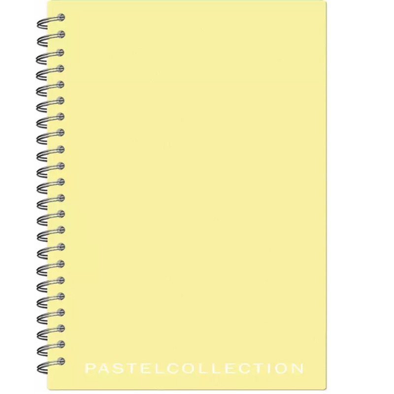 Тетрадь  А5  80л. кл. спир. Полином "Pastel Collection Yellow", облож. пластик