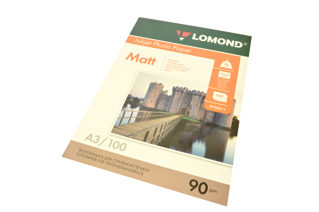 Бумага Lomond А3 1стор. мат. 90г. 100л.