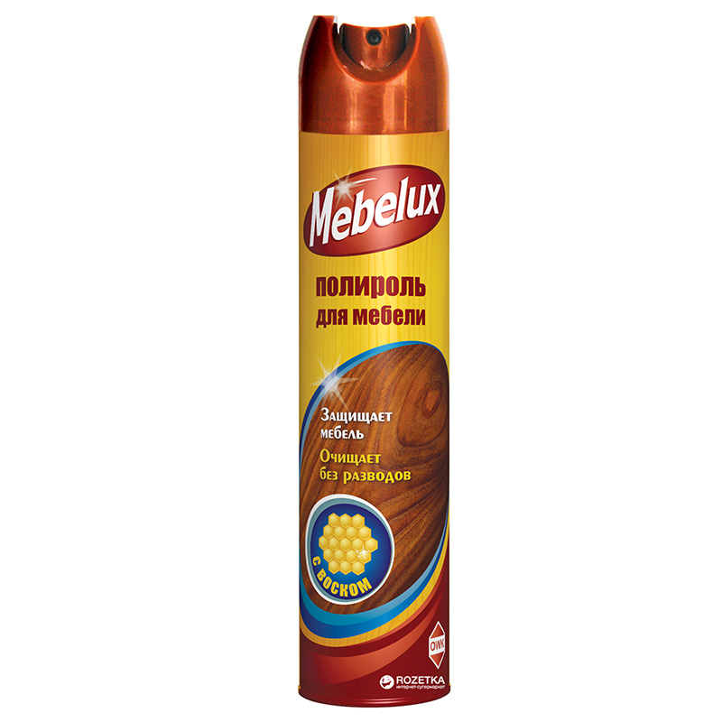 Полироль для мебели "Mebelux" с воском 300см3/12 Полироль для мебели "Mebelux" с воском 300см3/12
