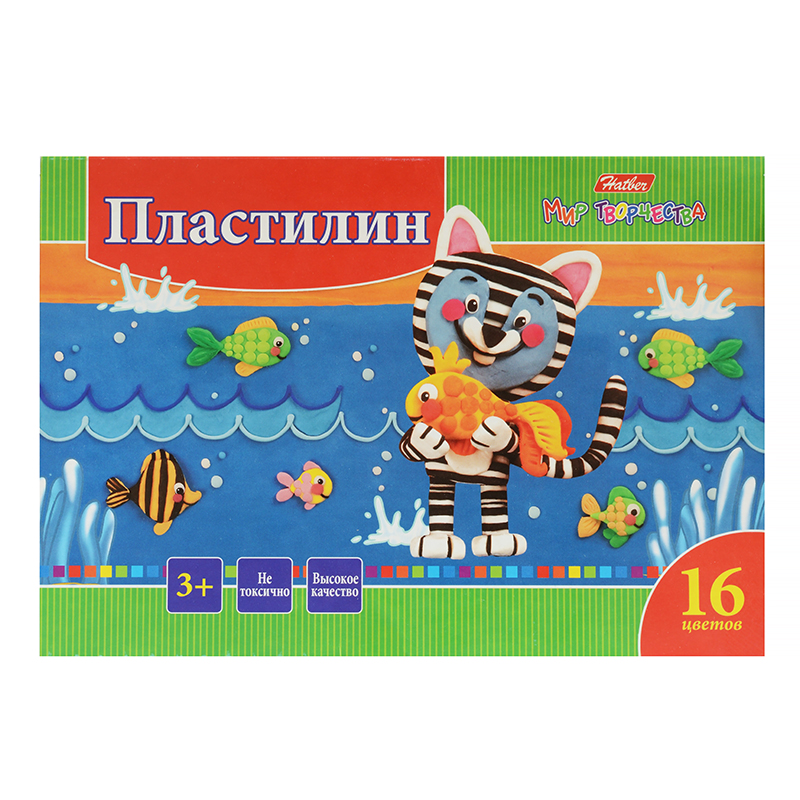 Пластилин 16 цв.    320г.  "Хатбер"Ушастики" /10