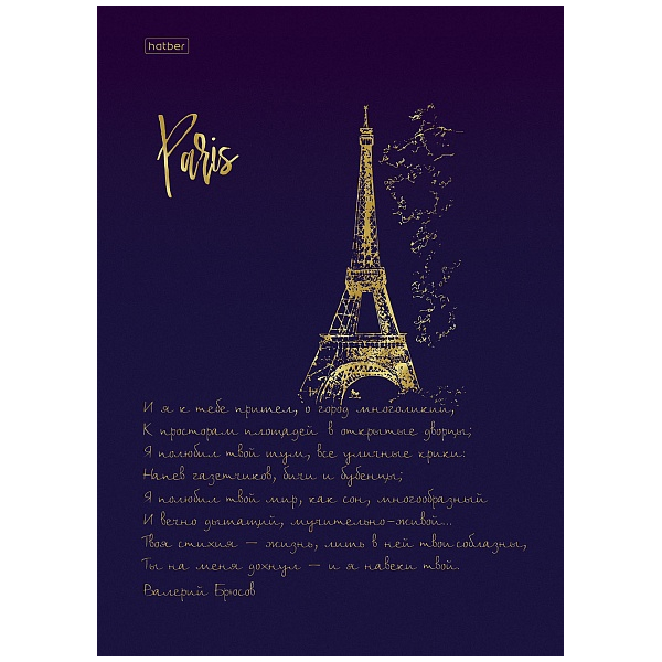Бизнес-блокнот "Романтичный Париж", А4, 80л., цветной блок — Абсолют