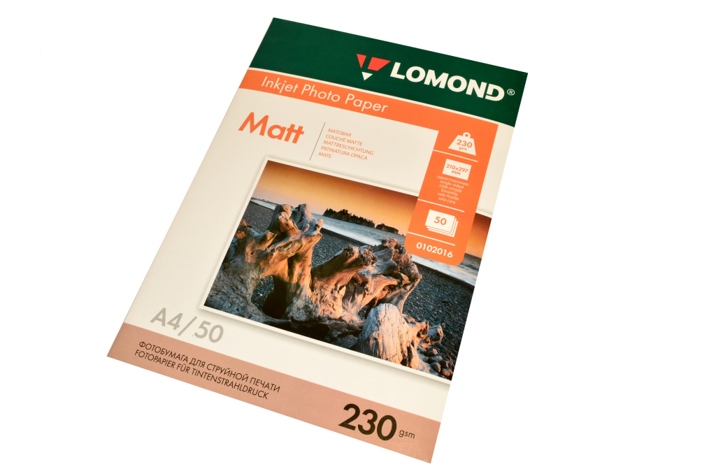Фотобумага "Lomond" А4, матовая, 230 г/м2, 50 листов — Абсолют