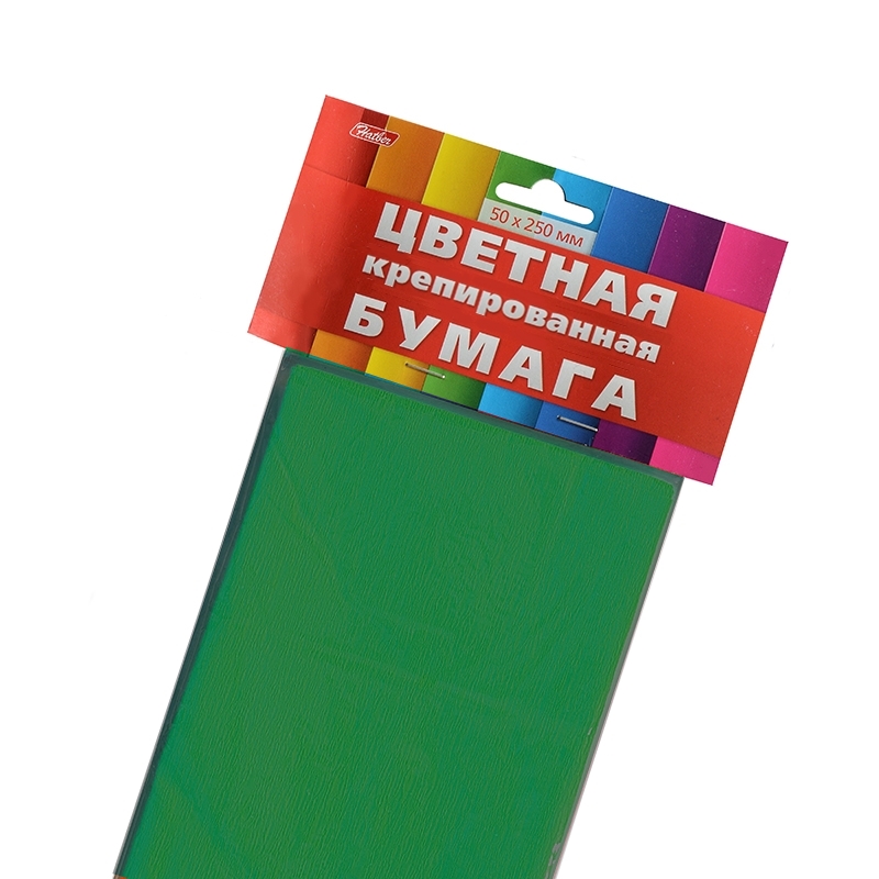 Бумага крепированная "Hatber", 50*250см, 1рул., зеленая
