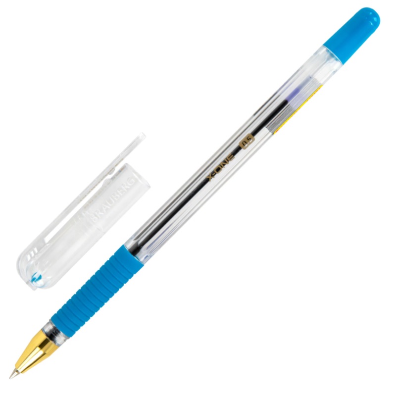 Ручка шар. син. 0,5мм Brauberg X-ONE, линия 0,35мм, масл.осн, грип