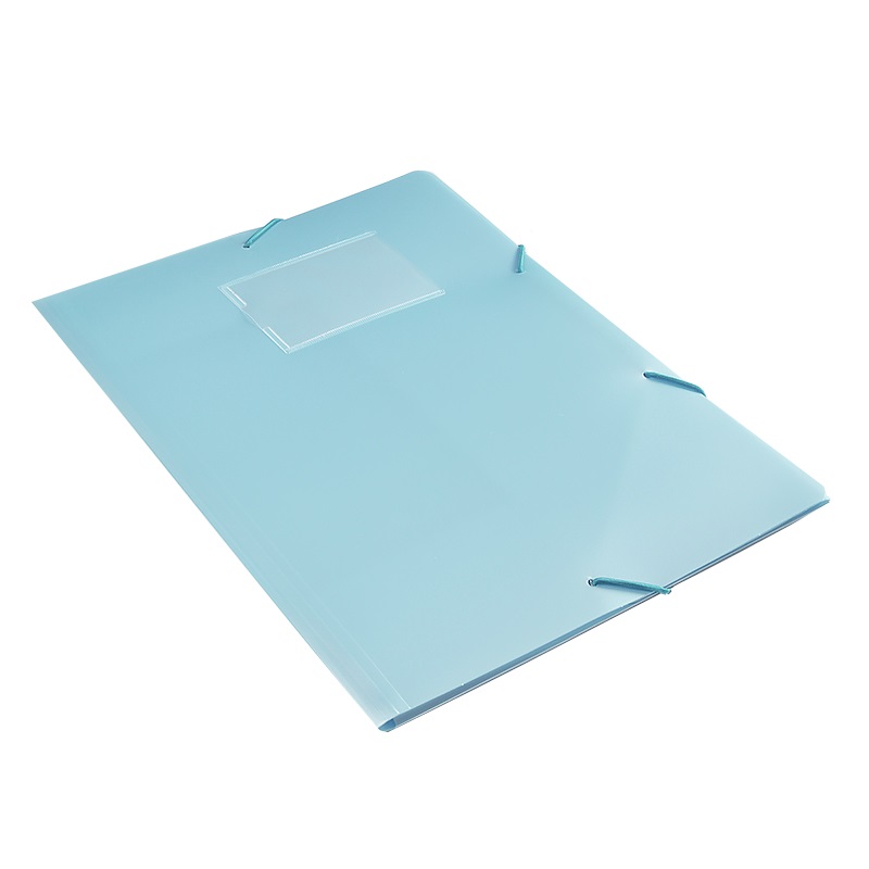 Папка на резинке "Бюрократ Gems" A4, карман для визитки, голубой — Абсолют