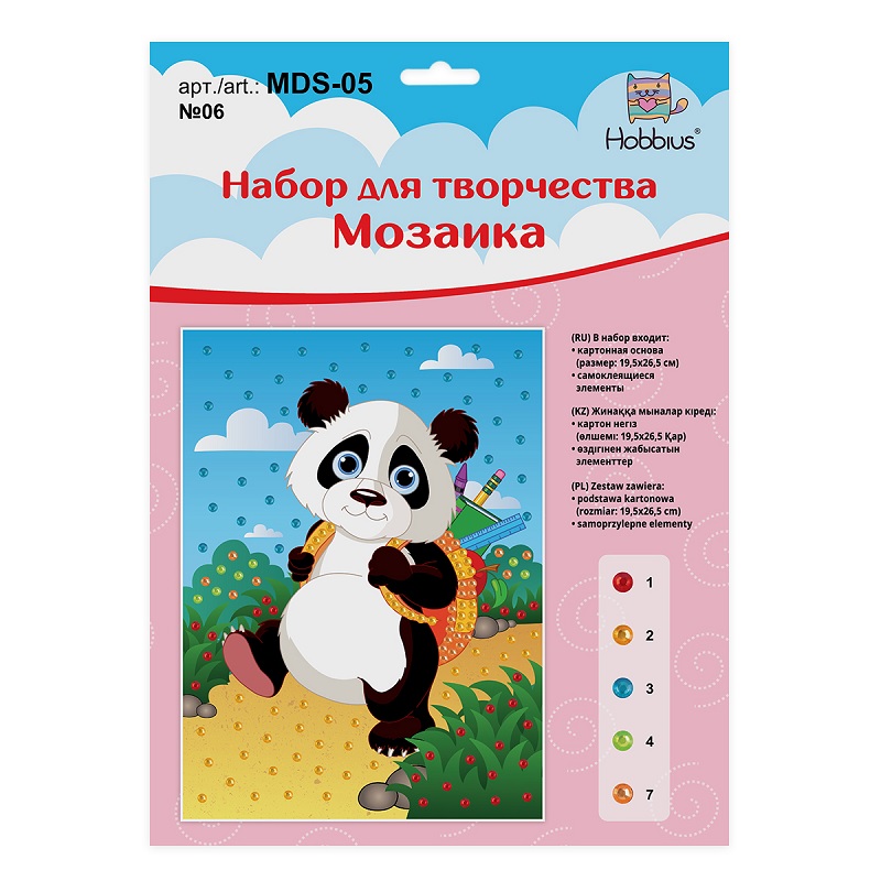 Мозайка "Hobbius"Панда", 19,5x26,5 см №06