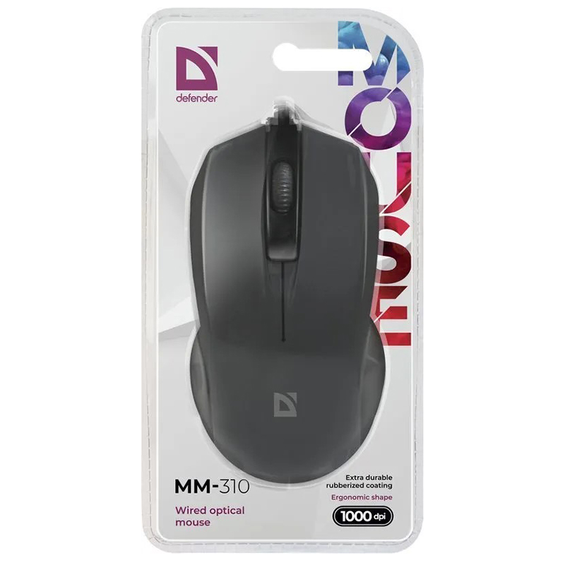 Мышь Defender MM-310 Wireless, USB, черная, проводная