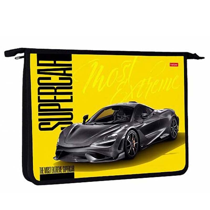 Папка для тетрадей А4 Hatber"BLACK CAR", 2 отд. с вклад.,на молнии Папка для тетрадей А4 Hatber"BLACK CAR", 2 отд. с вклад.,на молнии