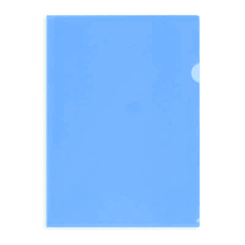 Папка-уголок, A4, пластик, синяя, прозрачная — Абсолют