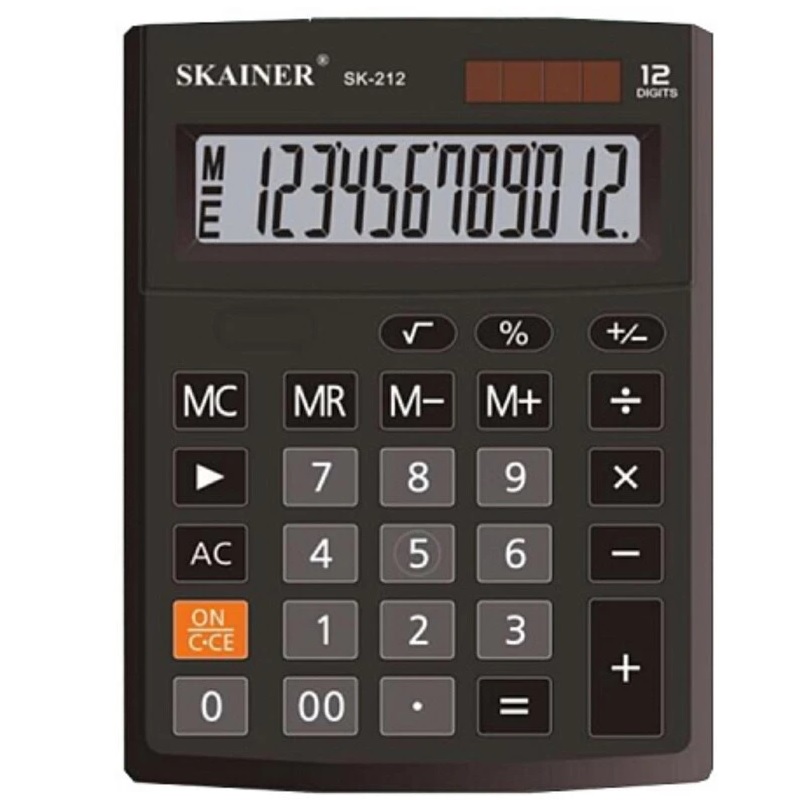Калькулятор 12 раз. (103*137*31) SKAINER / SK-212 / черн.