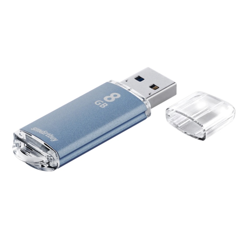Память USB 2.0 FlashDrive 8GB SmartBuy V-cut USB, синий