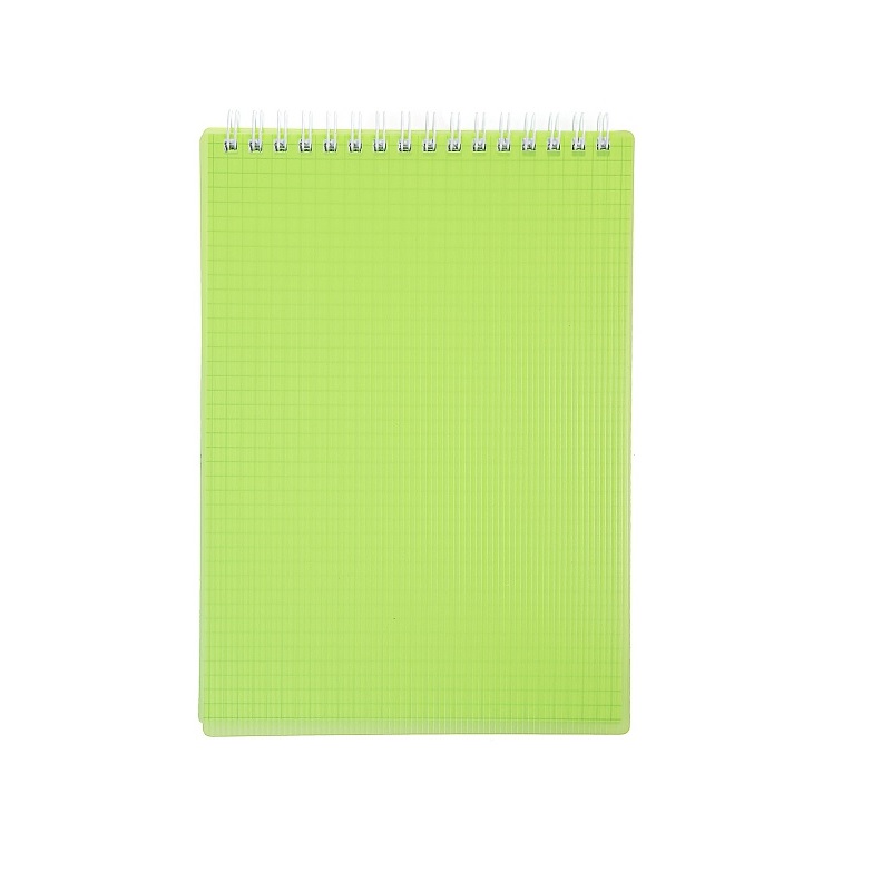 Блокнот  А5 080 л. , спираль, клетка, пластик, Line neon, зеленый