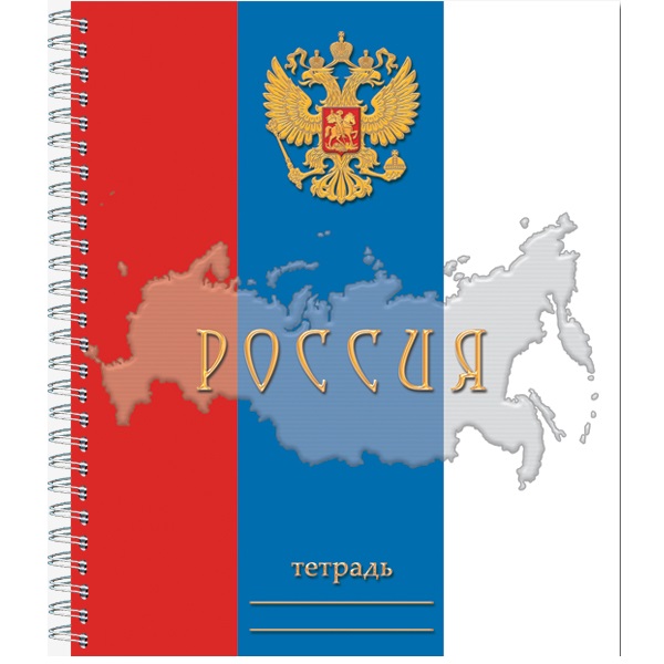 Тетрадь А5 Полином "Россия"   48л. клетка, спираль, ассорти  — Абсолют