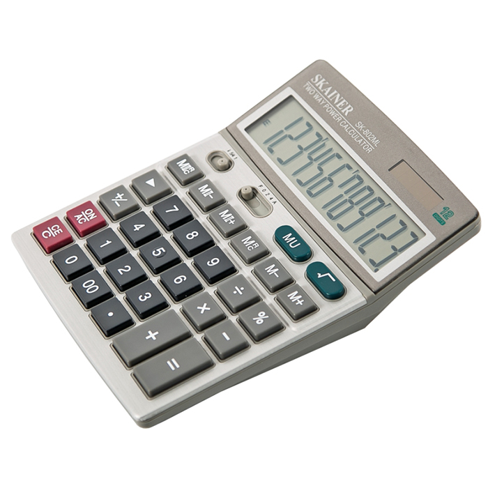 Калькулятор "SKAINER SK- 802" 12 разр., 140х176х45мм. — Абсолют
