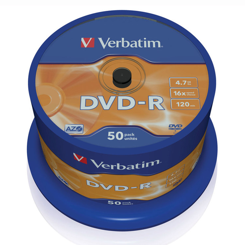 Диск DVD-R "Verbatim" 4.7Gb 16x  Cake Box 50 шт — Абсолют