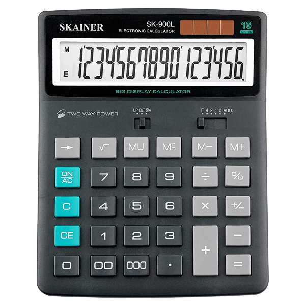 Калькулятор SKAINER "SK-900L" 16разр., черный — Абсолют